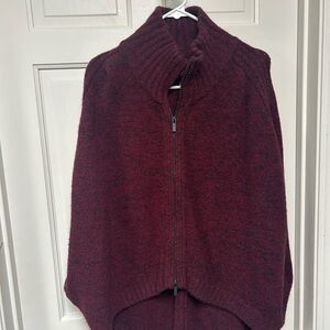 Women's Burgundy Cape Sweater